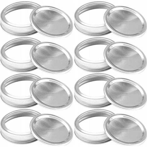 Silberner Aluminium-Verschlussdeckel für Einmachgläser. (1/3)
