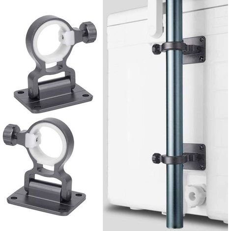 2er-Pack Aluminium-Angelschirmhalter für Balkongeländer – Angelruten-Zubehör (1/4)