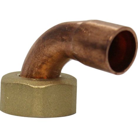 Coude écrou prisonnier à joint plat - Femelle 1/2" (15/21) - Cuivre Ø12 - Arcanaute (1/5)