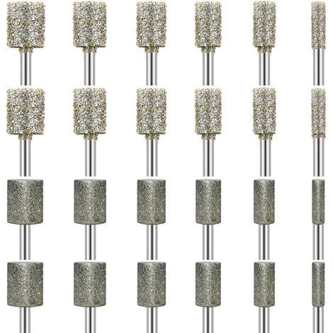 24-teiliges Diamantschleifset, Körnung 116 und 50, Zubehör für Rotationswerkzeuge mit 3-mm-Schaft für Glas, Edelsteine, Jade, Detailpolieren und Gravieren (1/5)