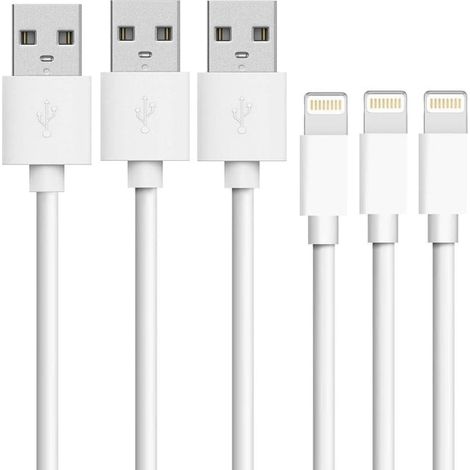 Câbles iPhone ZECATL, charge rapide et fiable, compatible avec de nombreux appareils, transfert stable et performant, 8, 7, 3, 6 (1/5)