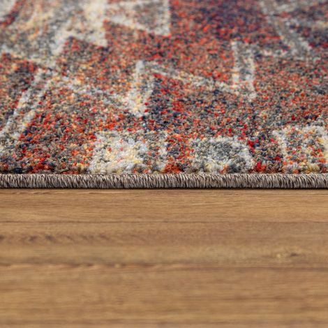 Paco Home Teppich Wohnzimmer Vintage Design Kurzflor Abstraktes Muster, Modern Mehrfarbig 60x100 cm
