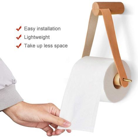 Nordischer Vintage Toilettenpapierhalter aus Holz zur Wandmontage, Toilettenpapierhalter für Badezimmer-WC-Dekor