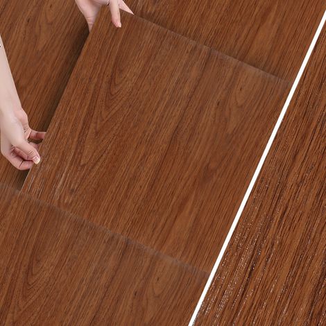 SWANEW Pavimentazione adesiva in PVC Vinile 55 pezzi 30cm x 30cm, ca. 5 m², Colore legno impermeabile carta da parati autoadesiva in PVC (1/5)