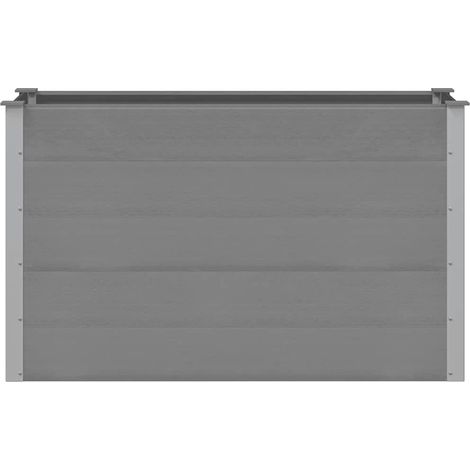 Jardinière, Pot de Fleurs d'extérieur, Lit surélevé de jardin WPC 150x50x91 cm Gris OIB3639E (1/4)