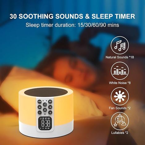 Enceinte Bluetooth Reveil Veilleuse, Réveil Haut-Parleur (1/3)