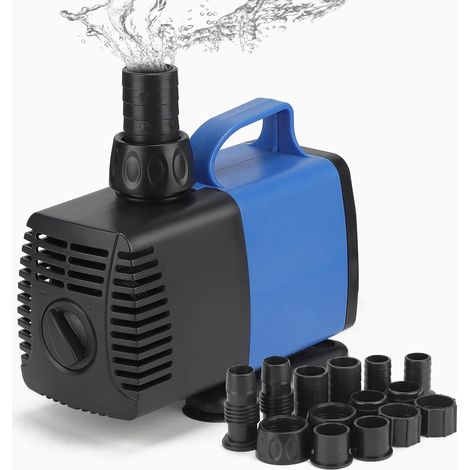 Pompe à Eau Submersible 6500 L/h, 65W Pompe d'aquarium Silencieuse, Pompe de fontaine avec 10 buses, Pompe de Bassin Submersible, Pompe Aquarium, Ajustable Pompe Fontaine pour Étang (1/5)
