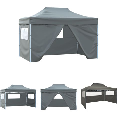 Outdoor Zelt - vidaXL Faltzelt Pop-Up mit 4 Seitenwänden 3 x 4,5 m Anthrazit - Garten Zelt (1/5)