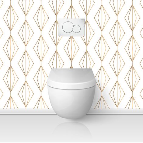 Crédence adhésive WC - Motif Géométrique - 60x60 cm - Adhésif BRILLANT (1/3)