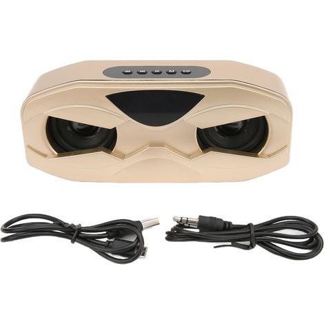 Enceinte Sans Fil Design Robot avec Micro Intégré, Lumière LED, Son Clair et Durable (Doré) (1/5)
