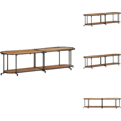Meuble TV 160x42x40 cm bois d'acacia massif - Meuble TV - Meubles TV - Banc TV - Buffet TV (1/5)