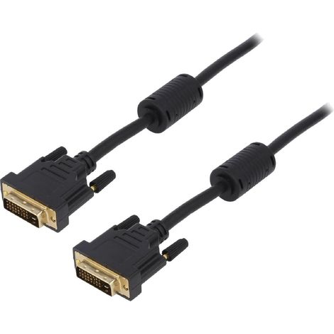Cable dual link DVI-D -24+1- male des deux cotes 3m - Noir