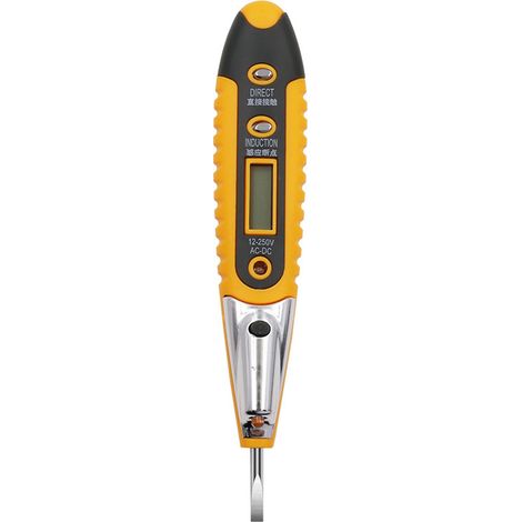 Test Pencil AC DC 12-250V Testeur Tournevis électrique Écran LCD Détecteur de tension Stylo de test Outils d'électricien vert