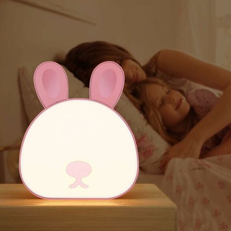Baby Night Light, Bedroom Night Light, 3-Color Adjustable Brightness Night Light, Portable Children's Night Light, Touch Control, USB Rechargeable, For Bedroom, Living Room, etc. (1/5)