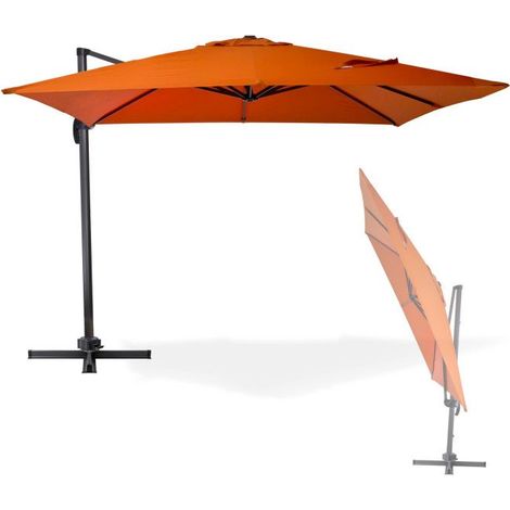 Parasol déporté Verona - 3 x 3 m - Terracotta