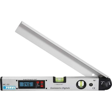 – Rapporteur numérique 0-225° avec écran LCD – Mesure précise d'angles – Longueur 400 mm – Précision ± 0,5° – G008