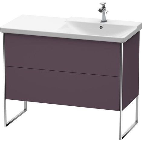 Meuble sous-vasque XSQUARE vasque droite 805x1010x473mm Satin aubergine
