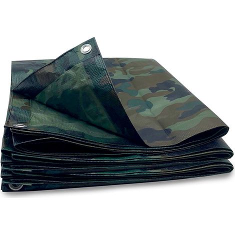 TERRE JARDIN - Lona de camuflaje militar 130 g/m2 Ejército 5 x 3.6