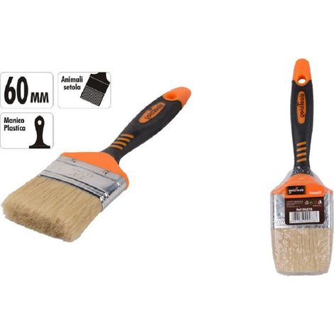 Kaela - Pennello Piatto 2.5" 60mm Setole Morbide Pittura Vernice Manico Antiscivolo 90278 - (1/2)