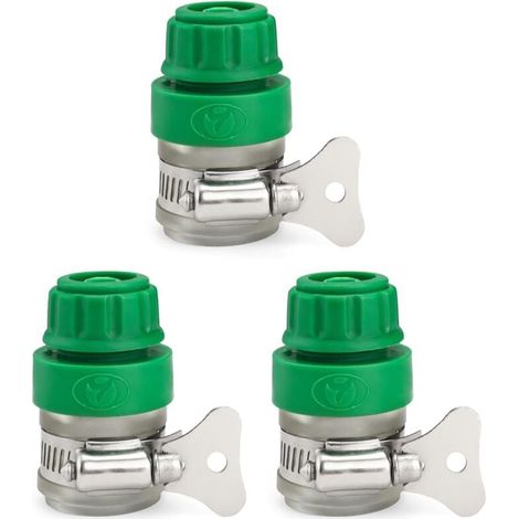Adaptateur Robinet Tuyau Arrosage, 3 Pièces Connecteur Tuyau Arrosage, Adaptateur Robinet Arrosage Robinet Cuisine, pour Robinets et Conduites d'eau en Caoutchouc (1/3)