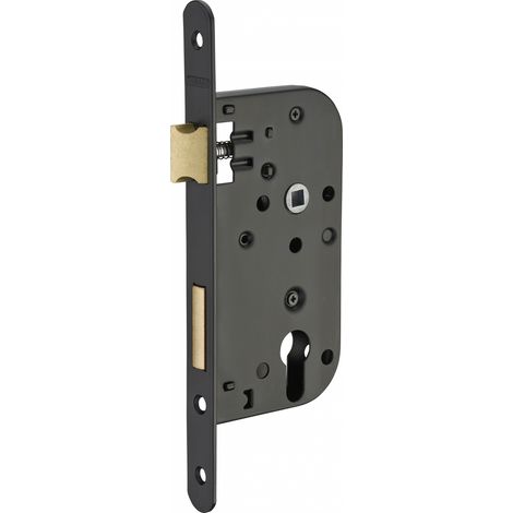 THIRARD - Lot de 50 boitiers de serrures encastrables à cylindre pour porte d'entrée, axe 50mm, bouts ronds, noir, sans gâche - THIRARD (1/2)