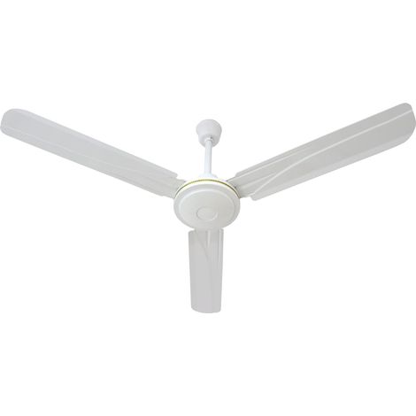 Ventilatore da Soffitto melchioni con 3 Pale, 5 Velocità, Diametro 120 cm, 65 W di Potenza, Comando Filare a Parete, Colore Bianco, MF 2215AS