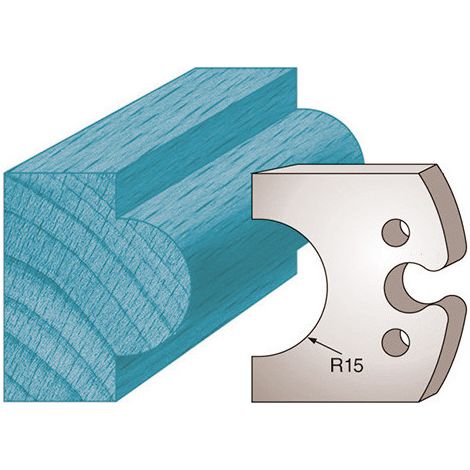 Diamwood Jeu de 2 fers profilés Ht. 50 x 5,5 mm mouton M227 en acier SP - Épaisseur 5,5 mm - Rayon 15 mm - Entraxe 24 mm - Compatible avec CMT, LEMAN, HOLZMANN et autres marques (1/2)