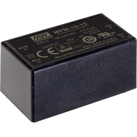 Mean Well MPM-10-24 Alimentatore da circuito stampato AC / DC 24 V/DC 420 mA (1/2)