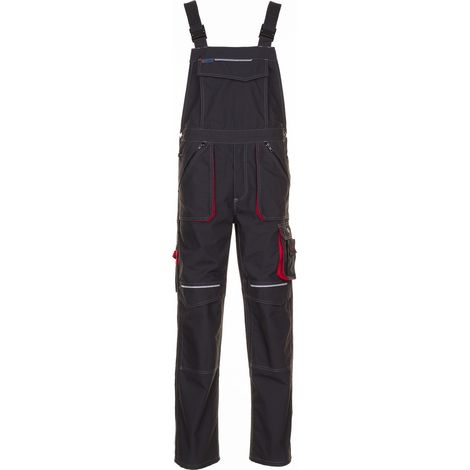 Arbeitshose Latzhose Basalt anthrazit/rot Größe 42 (1/5)