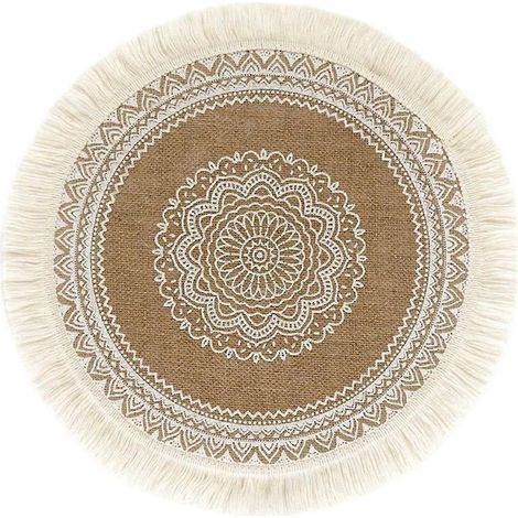 Dessous de plat rustiques en fibres naturelles pour vaisselle et tasses - Décoration de cuisine (1/5)