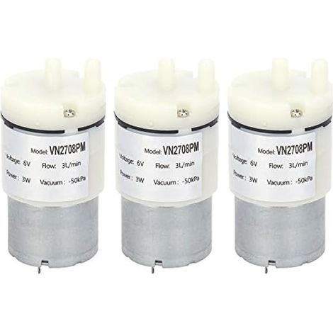 Mini Moteur de Pompe à Air, Mini Pompe à Diaphragme DC 6 V, 3 Pièces à Faible Bruit VN2708PM Micro Pompe à Eau pour Aquarium et Appareils Ménagers (1/5)