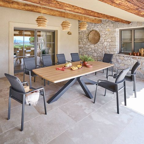 Table de jardin 10 places Oraclion marron - Hespéride