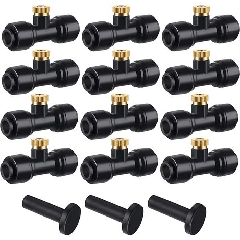Buses D’Irrigation Kit 12Pcs de Brumisation en Laiton +12siège Pulvérisation,Système Brumisateur Extérieur,Arroseurs D'atomisation pour l'Irrigation l'Arrosage des Jardins,Noir - (1/5)