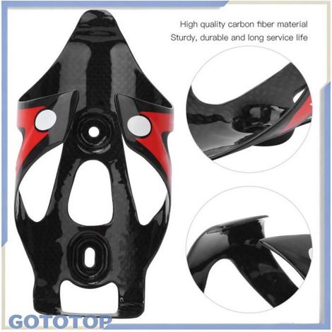 Support de bouteille d'eau de vélo Support de Bouteille d'Eau en T800 Pleine Fiber de Carbone de sport porte-bagages Rouge (1/4)