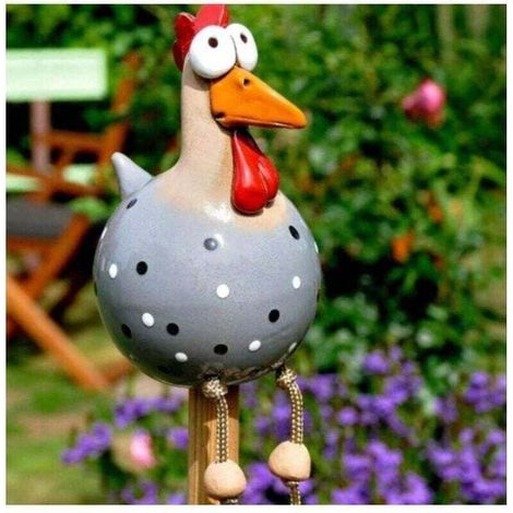 Lustige, dekorative Hühnerfigur für Zaun, Garten und Terrasse, 1 Stück (1/4)