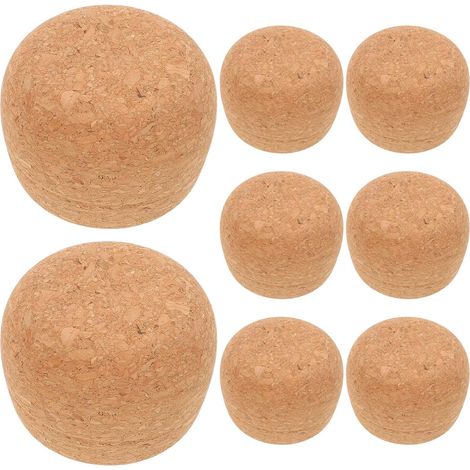 Lot de 8 bouchons liège - bois, coniques - fermeture étanche (1/5)