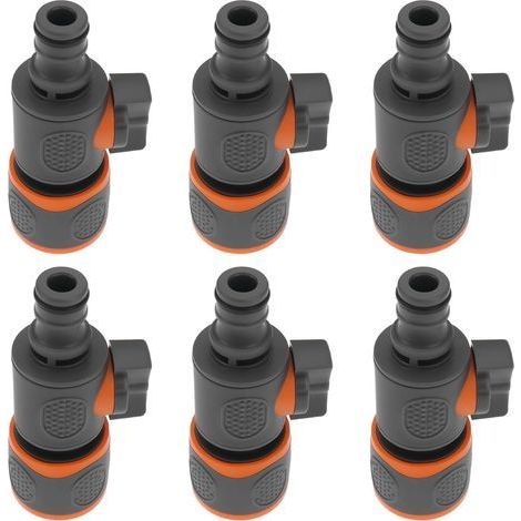 Lot de 6 Connecteurs Rapides pour Tuyau D'arrosage Embout de Vanne d'arrêt 16 Mm 94,7 X 44,2 Mm Applicables Aux Connecteurs Rapides 1/2 3/8 1/4 3/4 Pouces pour Pelouses Agriculture Villas (1/5)