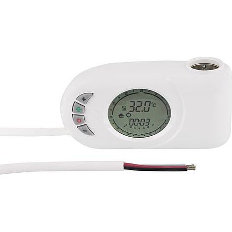 Banyo – Thermostat d'ambiance 230V – Régulation T°C 7-32°C – Modes confort, Eco, antigel, 2h Boost – IP44, max. 2000W, câble 900mm