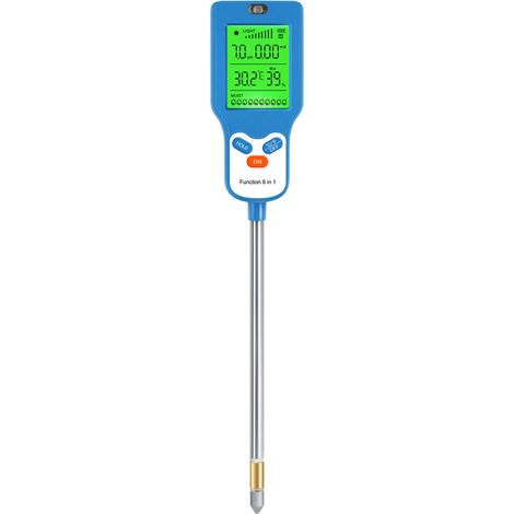 Irovami Testeur sol 6 en 1 – pH/humidité/fertilité/lumière/T° – Idéal pour jardin, pots, serre (1/5)