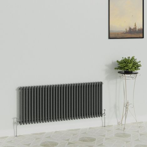 WarmeHaus Traditional Anthracite 2 Column Radiator 600x1460mm (1/5)
