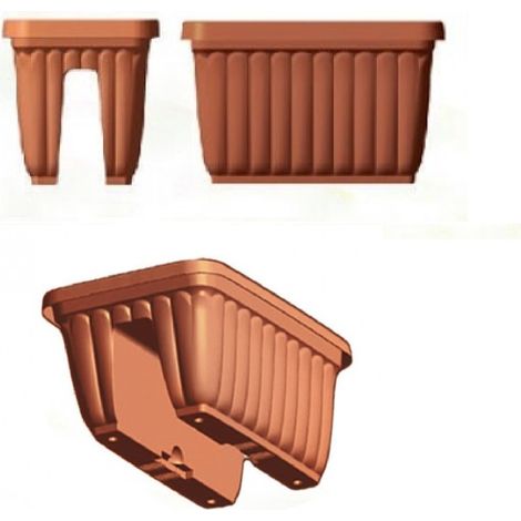 Balconiera doppia dorica colore terracotta 50 cm