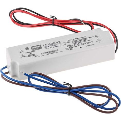 Meanwell LPV-35-12 Alimentatore switching a uscita singola 12V 36W 3A impermeabile IP67 (1/3)