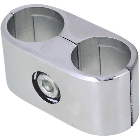 Conectores de tubo de andamio doble de aluminio plateado de 25 mm de diámetro interior para estantes de exhibición. (1/5)