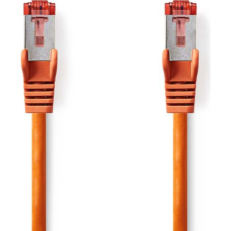 Câble réseau CAT6 RJ45 Male RJ45 Male S/FTP 0.50 m Rond LSZH Orange Label