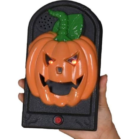 Sonnette de Porte Halloween - Ulisem - Parlante - Décoration Effrayante - Citrouille Orange (1/5)
