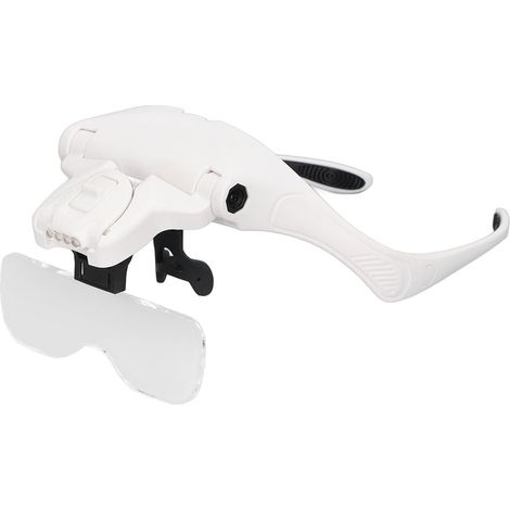 Loupe frontale avec 4 LED lumineuses, 5 lentilles optiques détachables, ergonomique et mains libres pour la lecture (1/5)