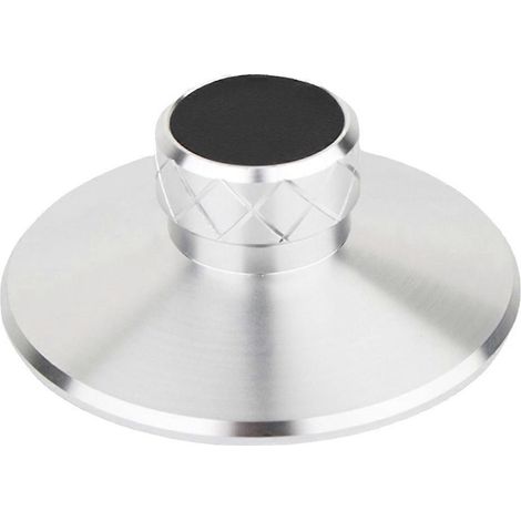 Platine vinyle avec stabilisateur de disque en métal lourd, amortisseur de chocs, poids pour disque, couleur argent (1/5)