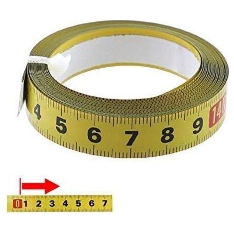 ALLIANDISMétrique Ruban À Mesurer 1-5 Mètres Auto-adhésif-avec colle Bande pour charpentier Usage Domestique-Machine À Coudre Autocollant (5m) (1/5)