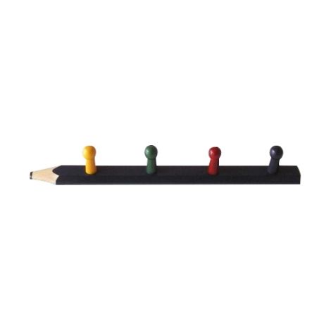 Ouvre&Déco – Porte-manteau mural enfants en bois laqué bleu – 4 têtes multicolores – Fixation murale – Décoration chambre ludique