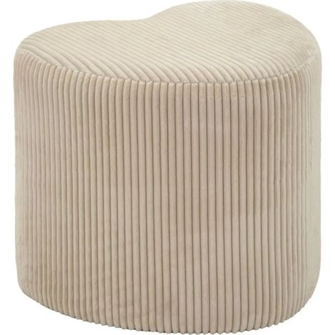 Pouf a Cuore Camera da Letto Salone Bianco 49x45x42 cm Plissettato (1/4)